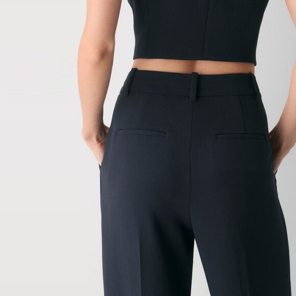 Aritzia The Effortless Pant, High-Waisted Wide Leg Crepe Trousers in Blue, sz 0 - Picture 6 of 16